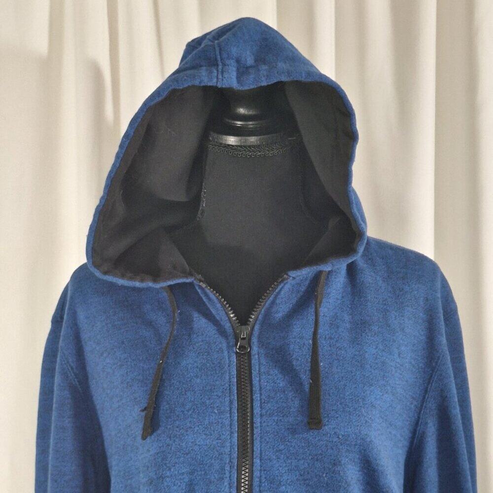 Ocean Pacific Blue Zip Hoodie Men Medium Fleece Sweatshirt Full Zip Skate Surf